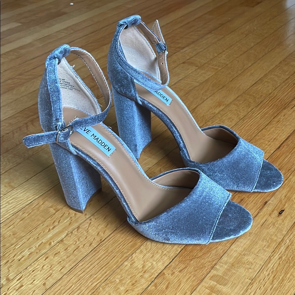Steve Madden Grey Velvet Women's Heels